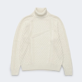 Ultra Soft Yarn NikeLab Cable Knit Turtleneck Sweater - Light Bone
