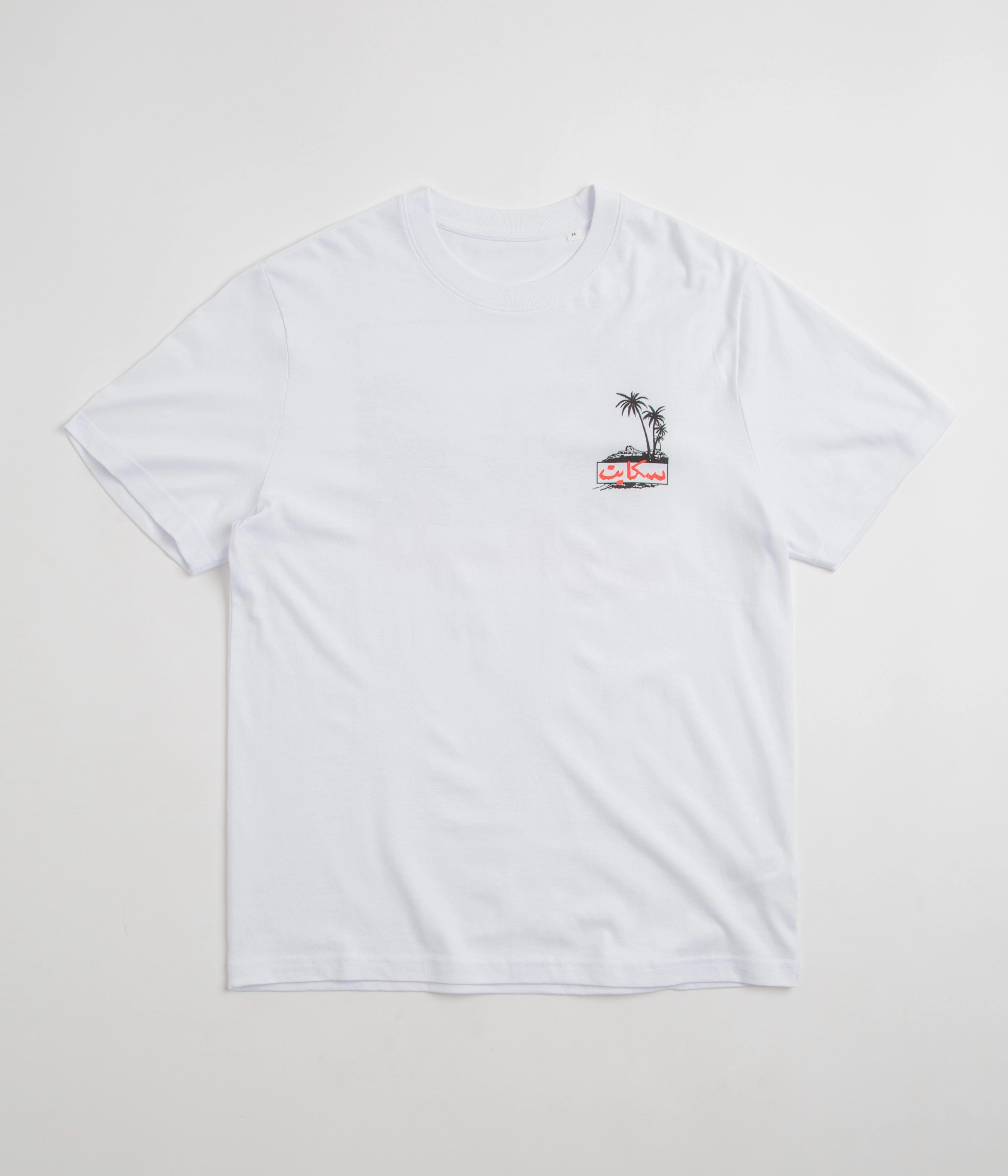 SkatePal Palms T-Shirt - White Smooth Jersey Texture Simple Yet Cozy