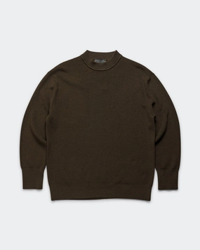 Fine Rib Crew - Khaki Extrafine Merino Wool Outdoor Trend Soft Touch