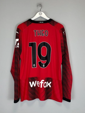 2023/24 AC MILAN THEO #19 L/S HOME SHIRT (XL) PUMA Multi Directional Stretch