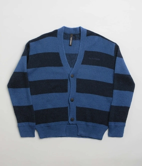 No Problemo Striped Mohair Oversized Cardigan - Blue Multi Essential Outerwear goes with high heels