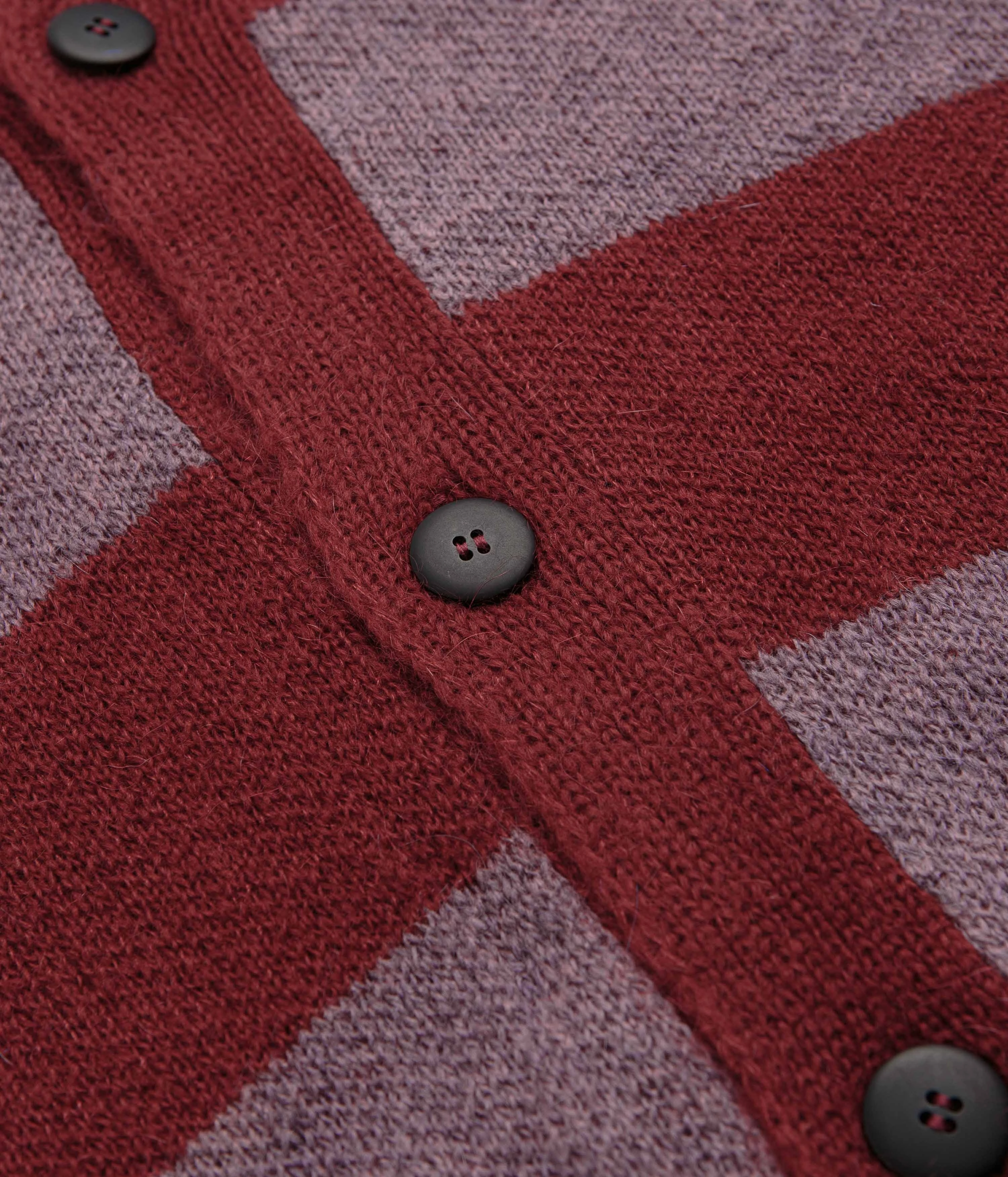 No Problemo Striped Mohair Oversized Cardigan - Burgundy Multi Daily Staple Neutral palette