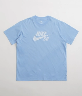 Nike SB Large Logo T-Shirt - Aluminum Stylish piece Durable Ribbed Hem