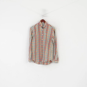 Montepicaza Men 2 S Casual Shirt Green Check Cotton Flanel Long Sleeve Top Reinforced Side Vents