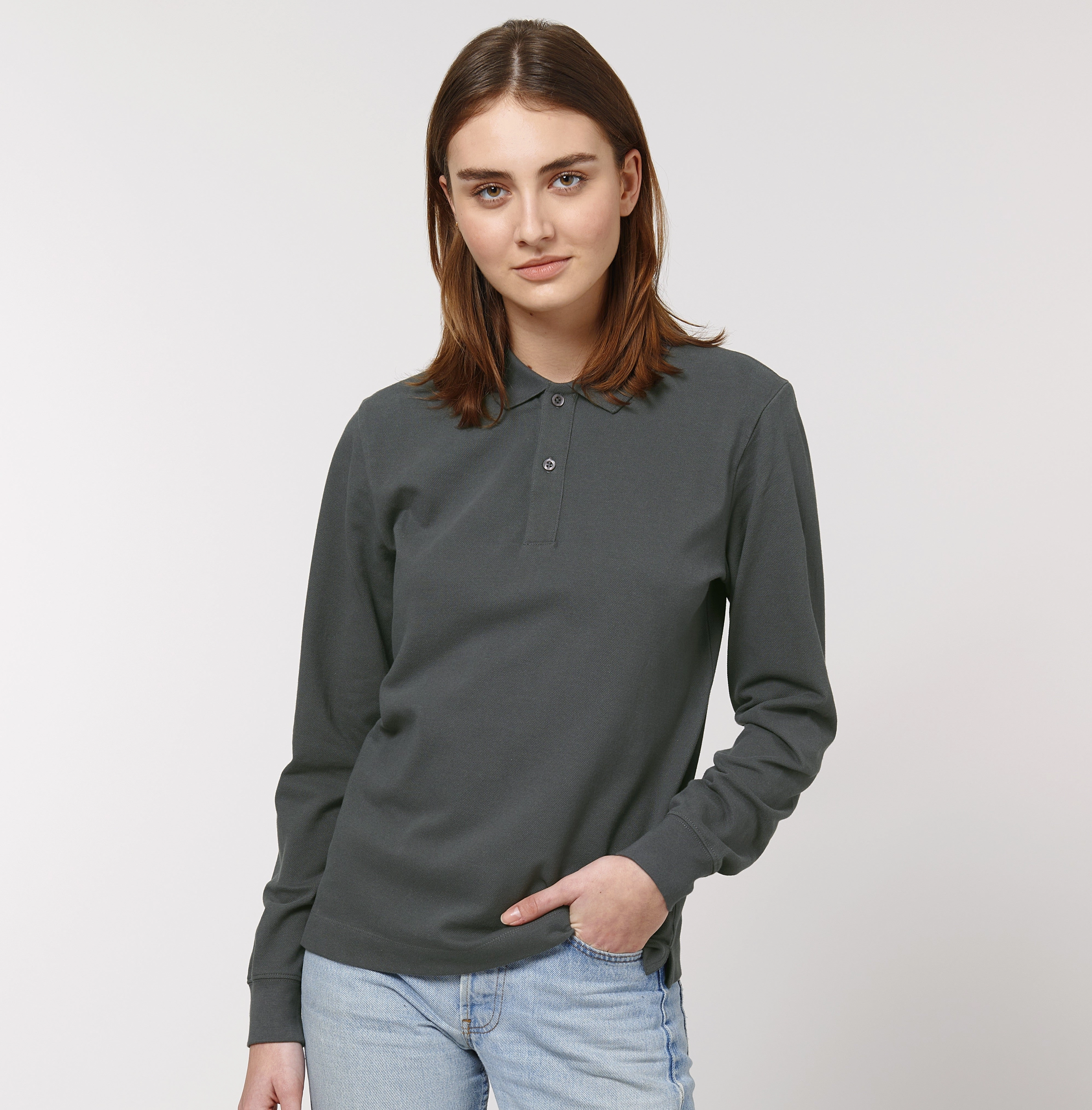 Prepster Long Sleeve Polo | ANTHRACITE NonRestrictive Cut