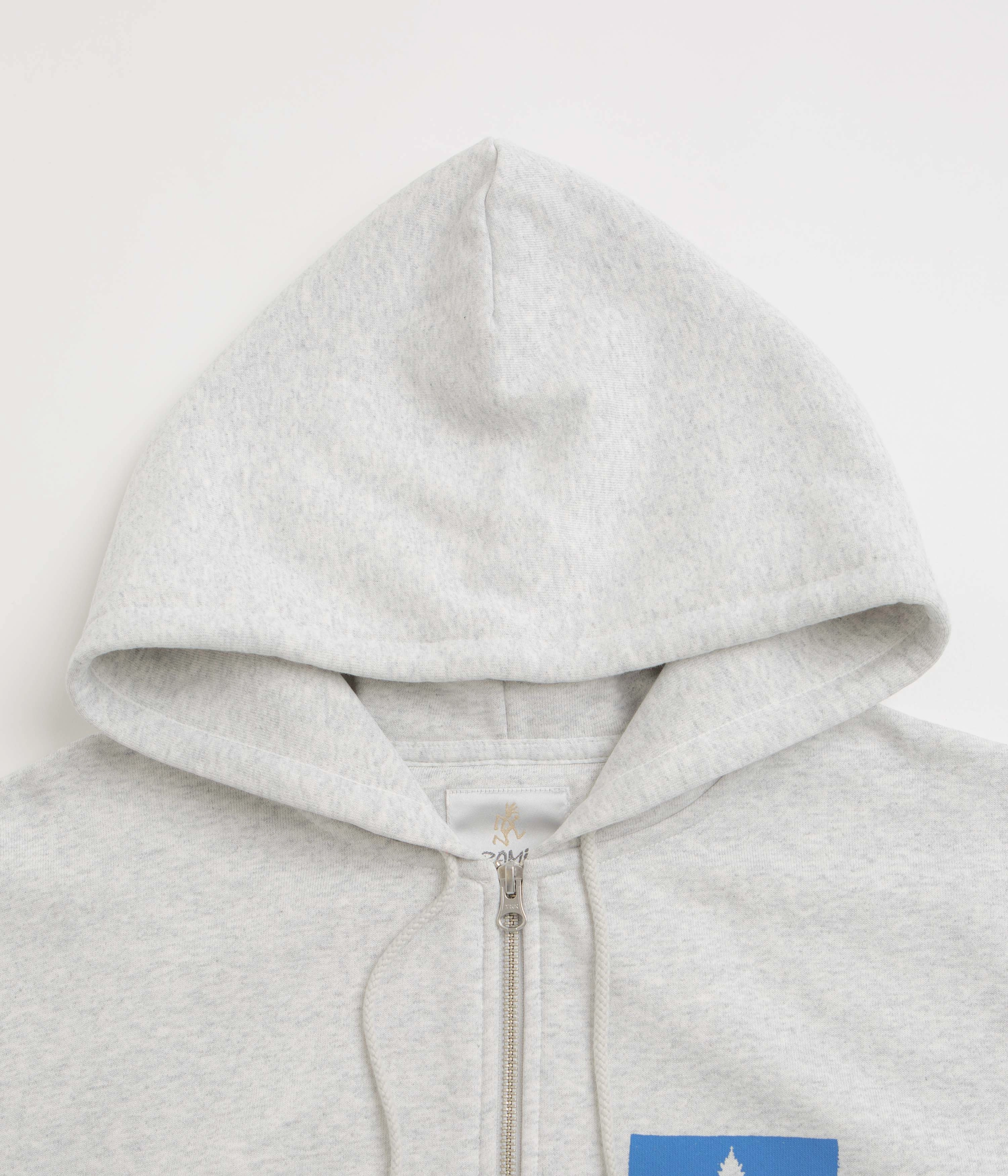 Generous Hood Space Smooth Zipper Glide Gramicci Hemp Full Zip Hoodie - Heather Ash