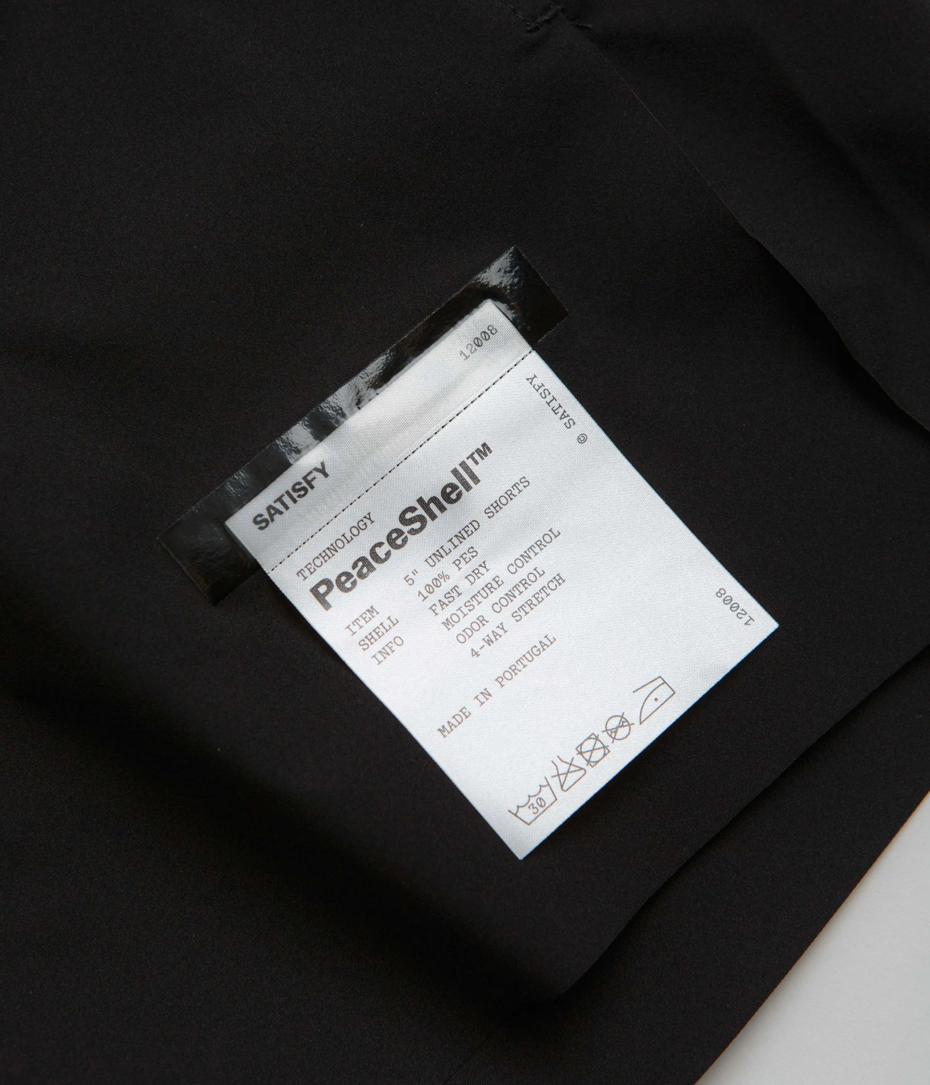 Satisfy PeaceShell 5" Unlined Shorts - Black Water - repellent Anti Cling Technology