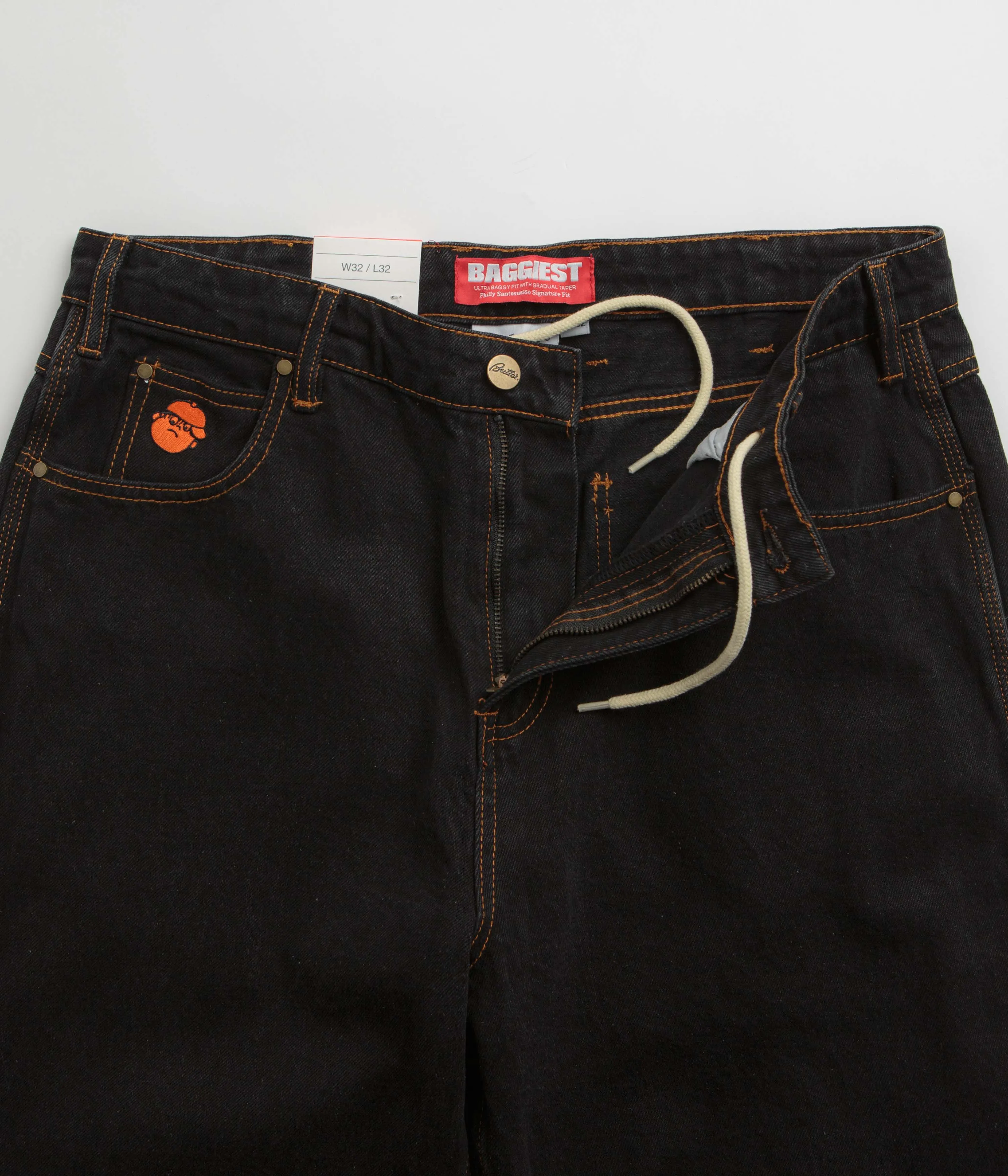 Outerwear Friendly Butter Goods Santosuosso Jeans - Washed Black / Orange