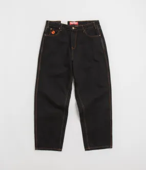 Softened Fabric Vintage Lover Loose Butter Goods Santosuosso Jeans - Washed Black / Orange