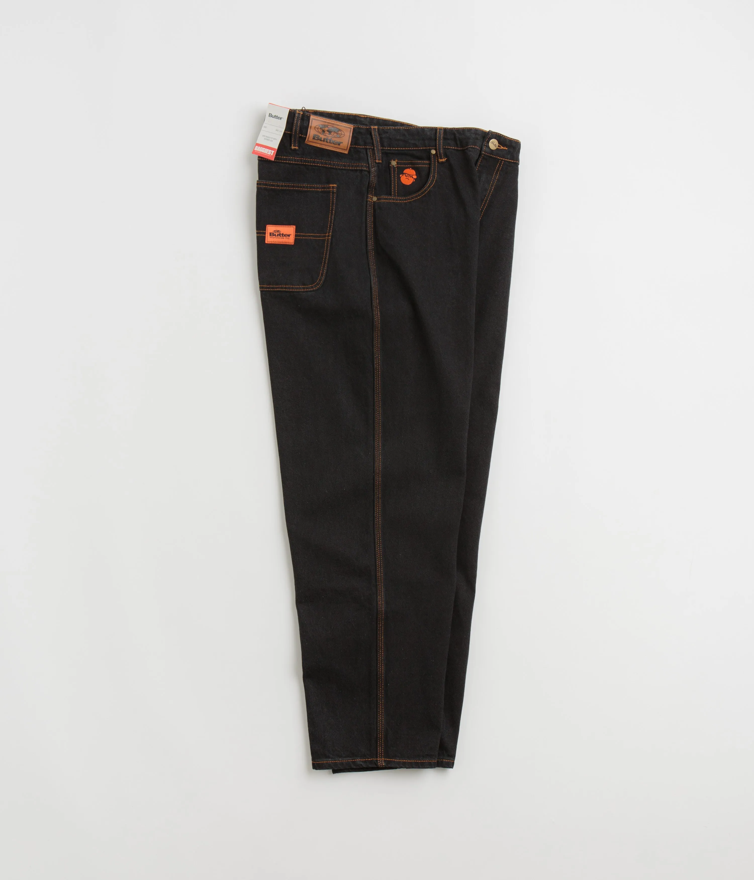 Nature Lover Outdoor Adventure Autumn Days Butter Goods Santosuosso Jeans - Washed Black / Orange