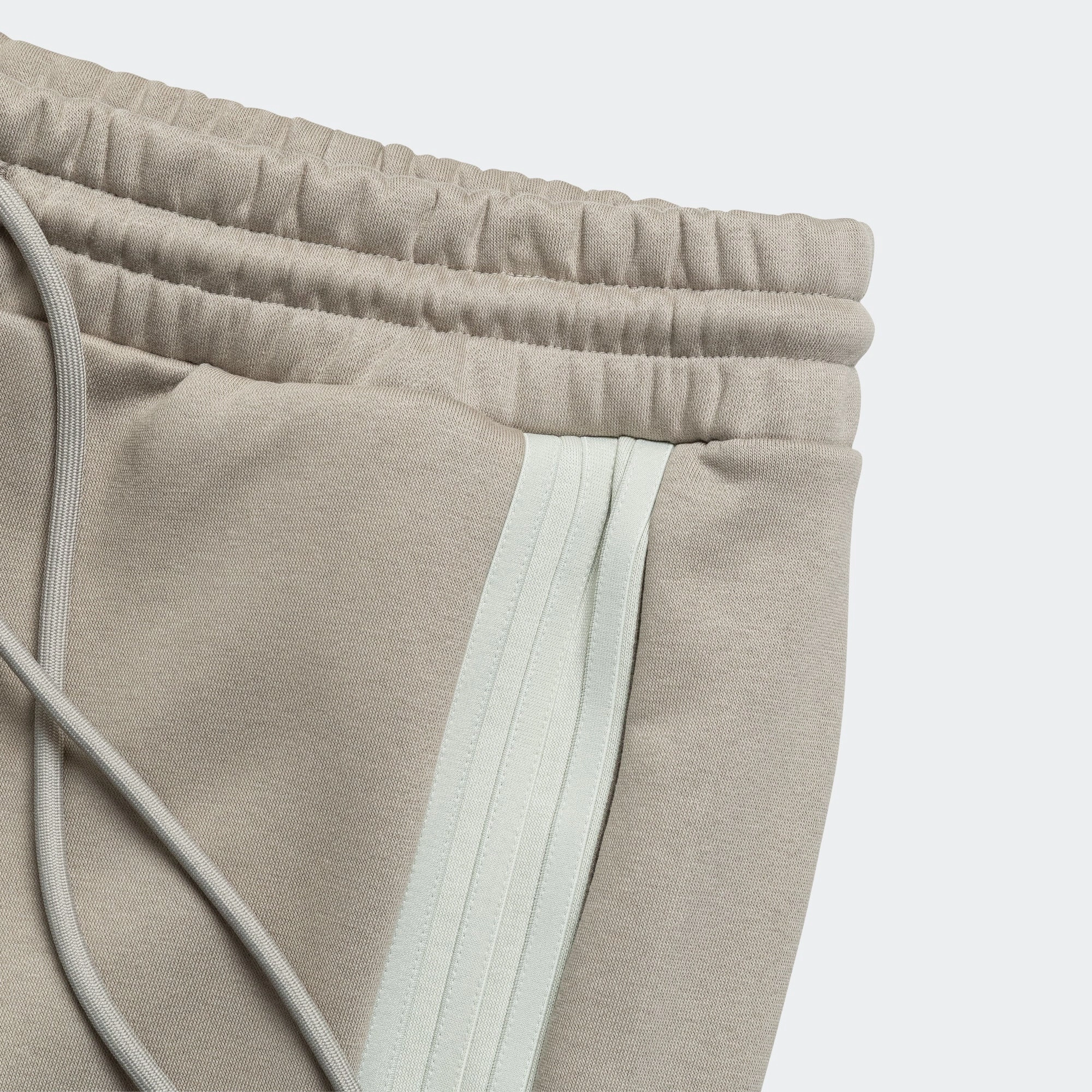 Laser Cut Edges Sporty Comfort Wear Athletics Solid Cotton Fleece Sweatpant - Putty Beige