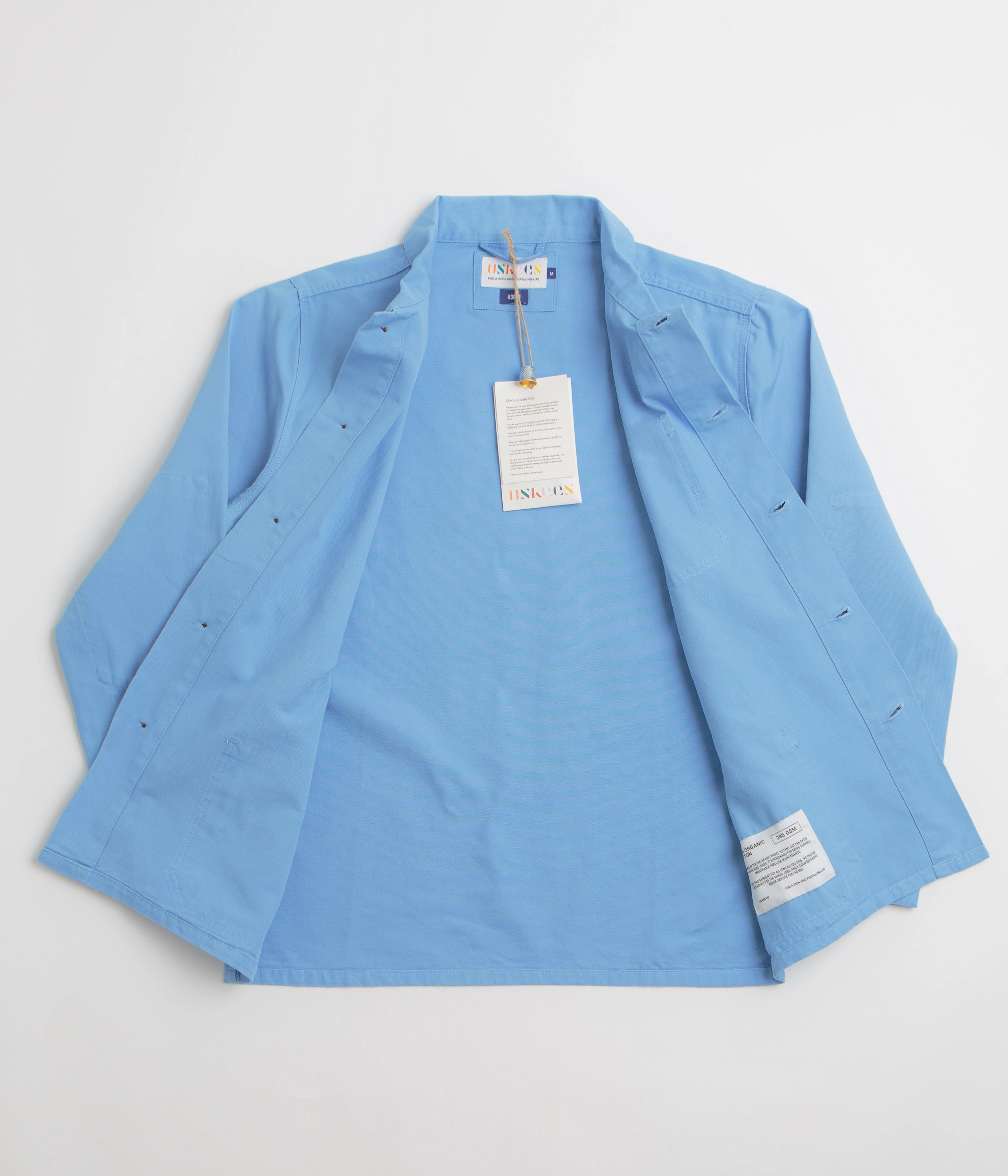 Uskees 3001 Buttoned Overshirt - Powder Blue Remember
