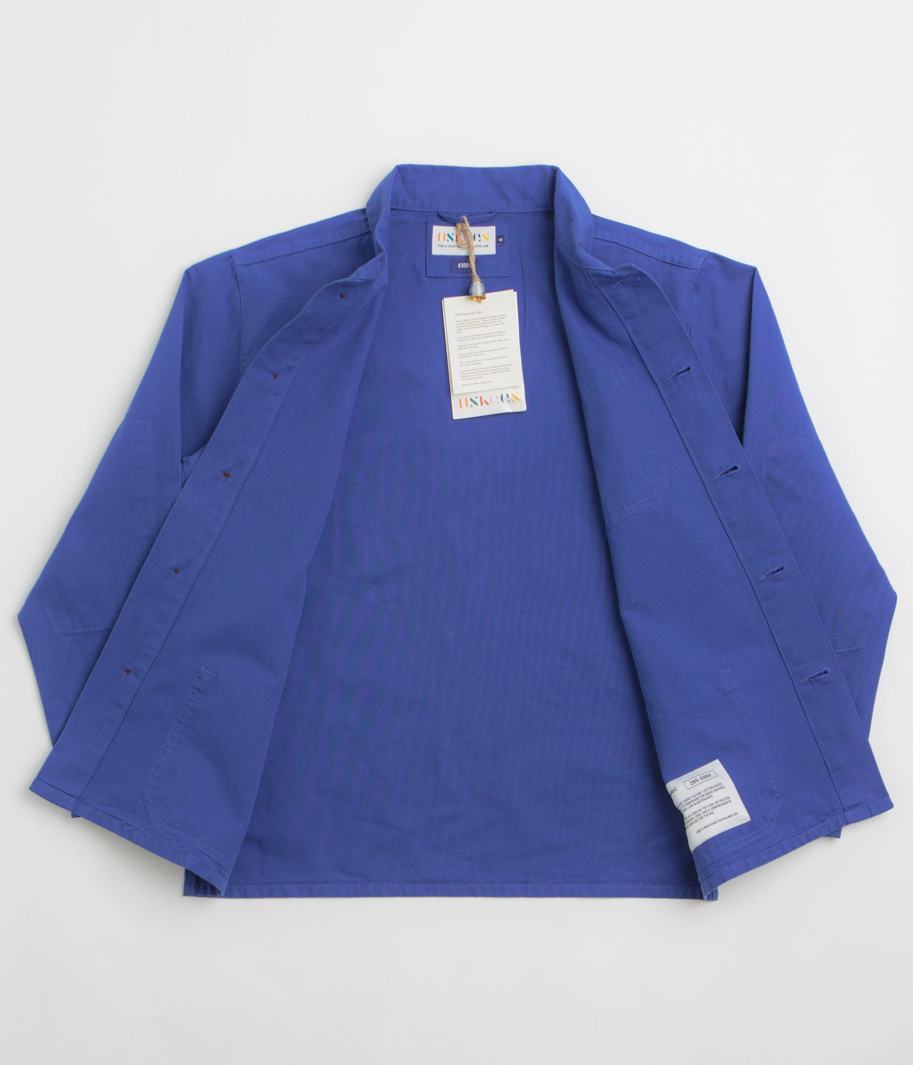 suitable for performance costumes Stretch Fabric Uskees 3001 Buttoned Overshirt - Ultra Blue