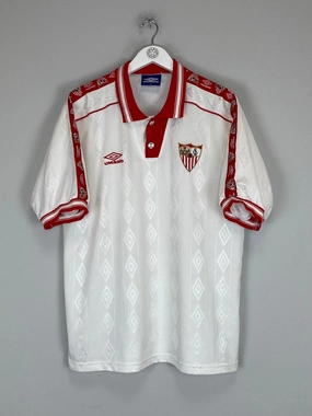 Ribbed Hem Detail 1998/99 SEVILLA HOME SHIRT (XL) UMBRO