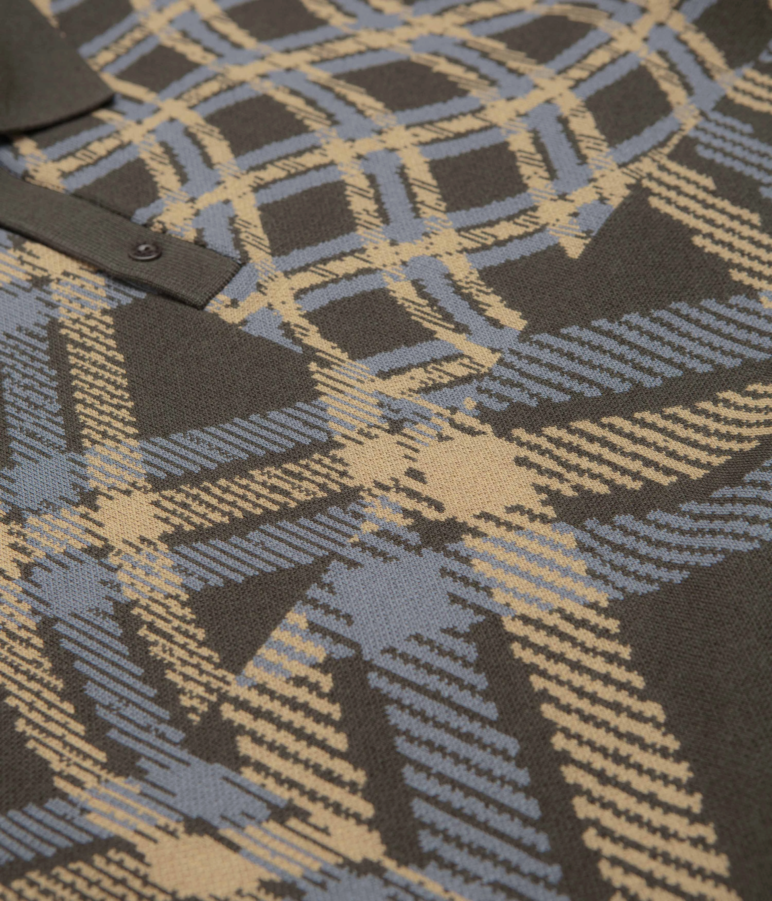 Dime Antique Polo Shirt - Brown Multi Team Building Embroidered Detail