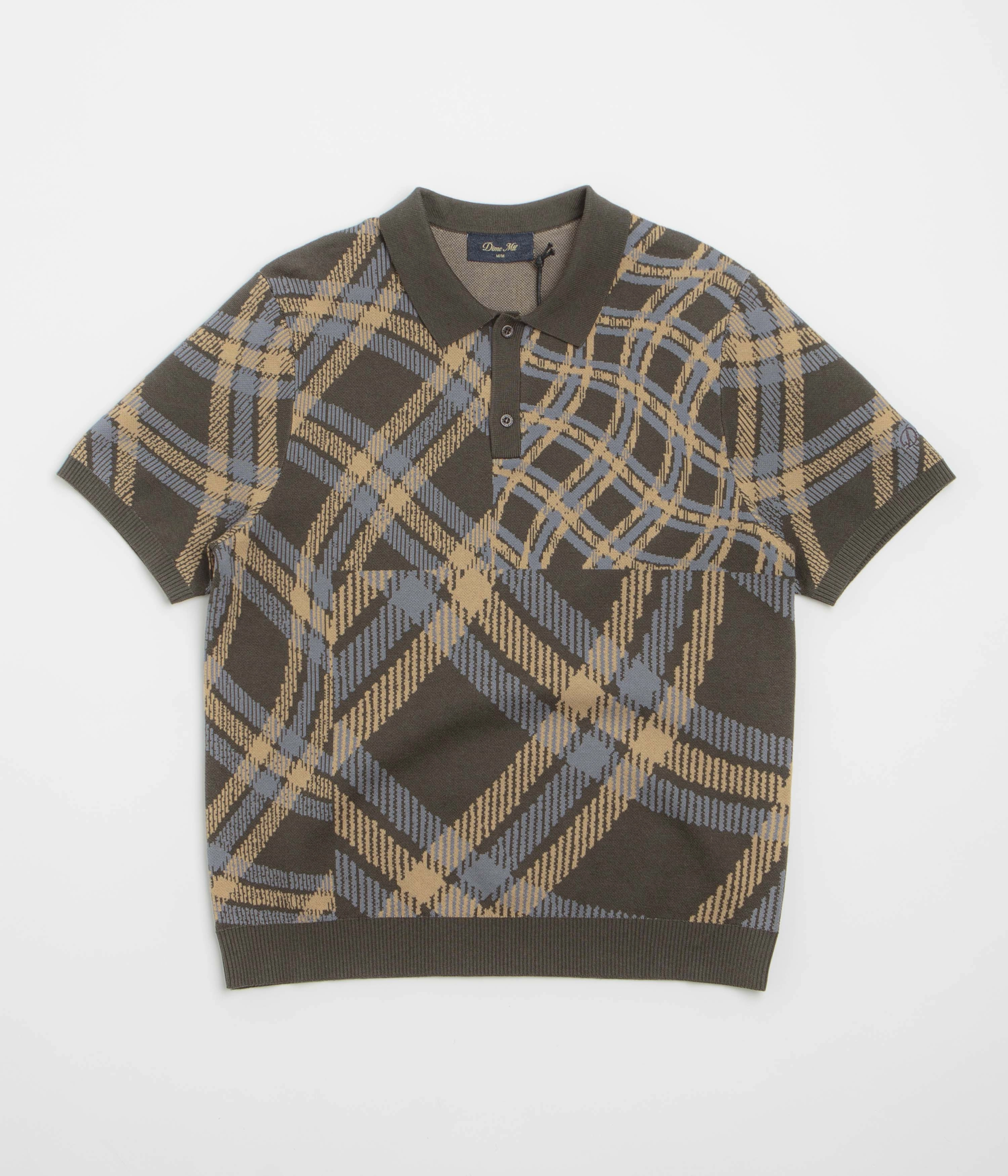 Flexible Shoulder Construction Dime Antique Polo Shirt - Brown Multi