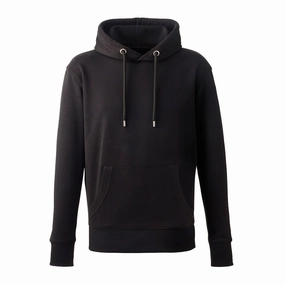 Drop Shoulder Organic Anthem Hoodie | BLACK
