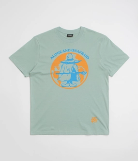 flatspot Alone And Unafraid T-Shirt - Blue Aloe Men's Sleek Layer