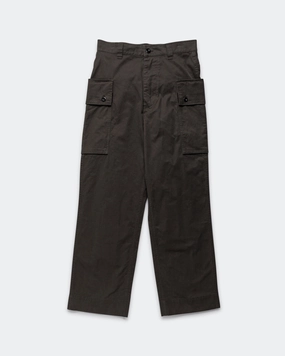 Cargo Pocket Trousers - Ebony Plain Cotton Drill Anti Pilling