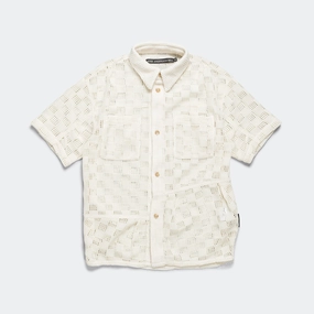 Seamless Side Panels Letto Knitted SS Shirt - Ecru