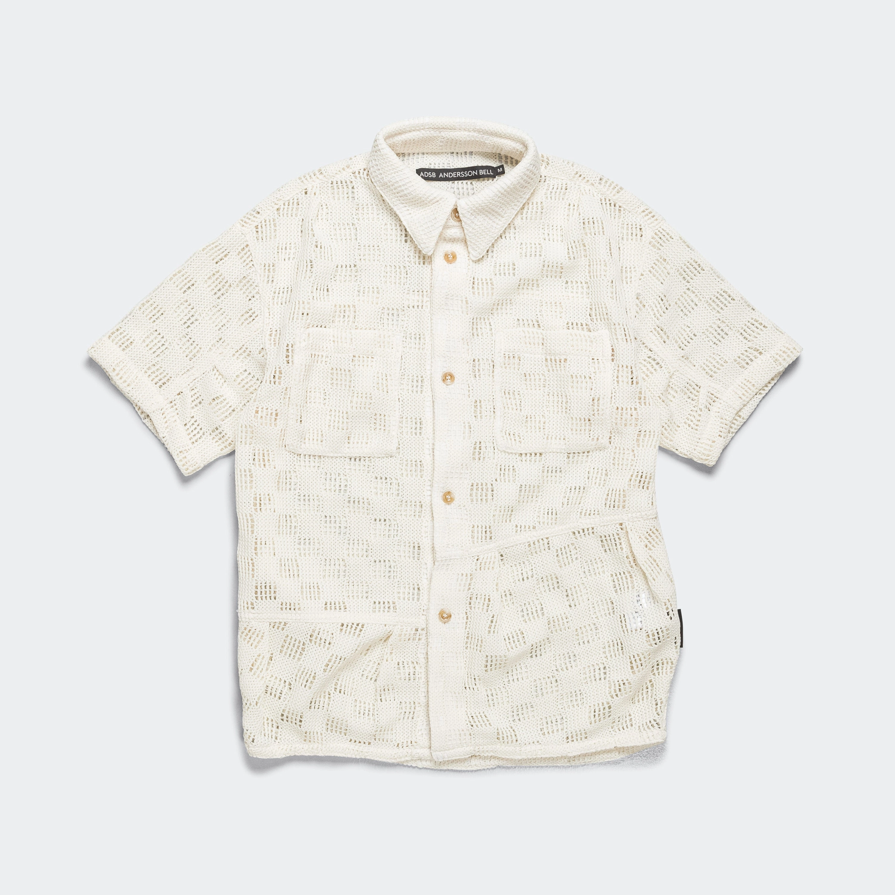 Seamless Side Panels Letto Knitted SS Shirt - Ecru