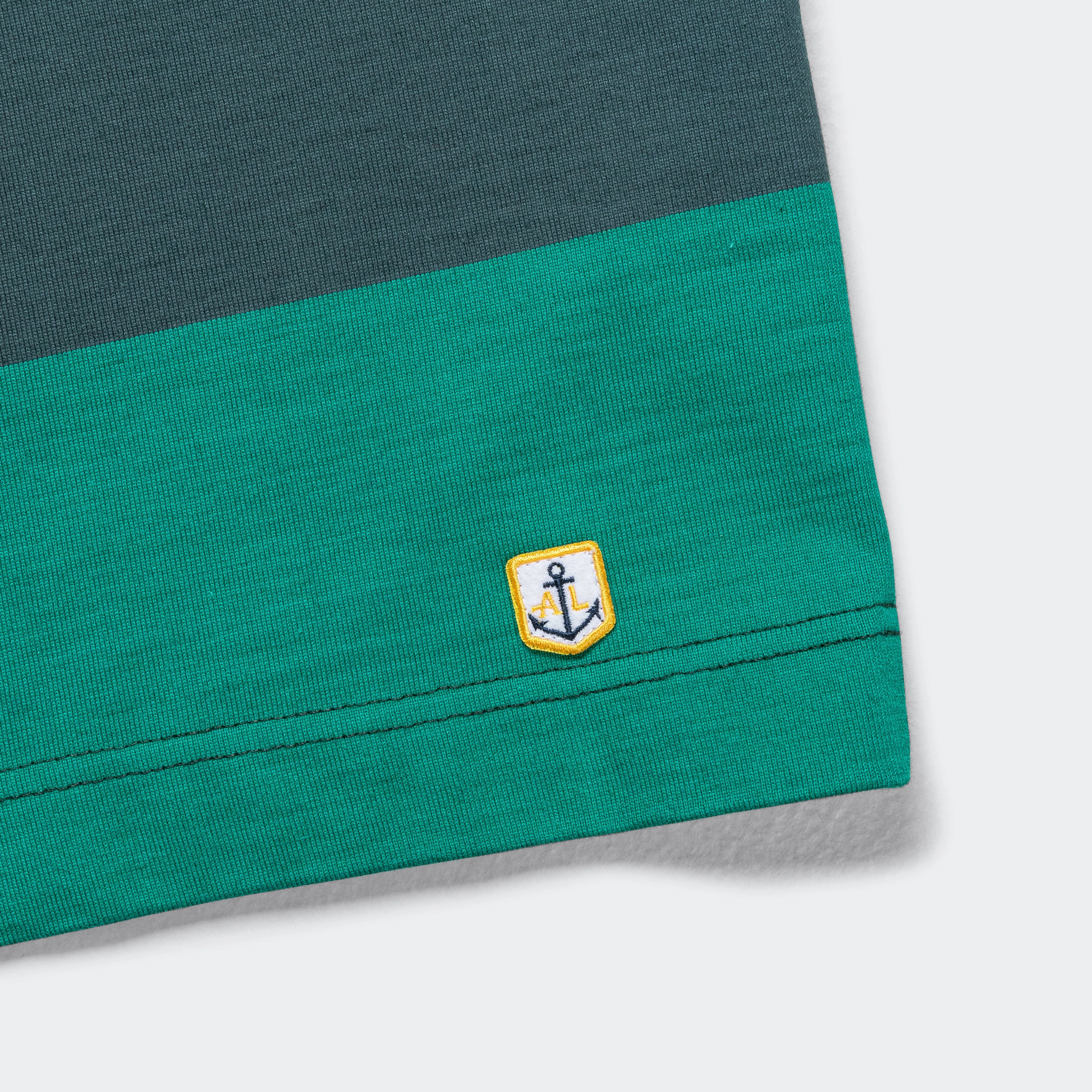 Heritage Pocket Stripe T-Shirt - Dark Storm/Aquagreen Versatile Layering Piece Easy Style Wear