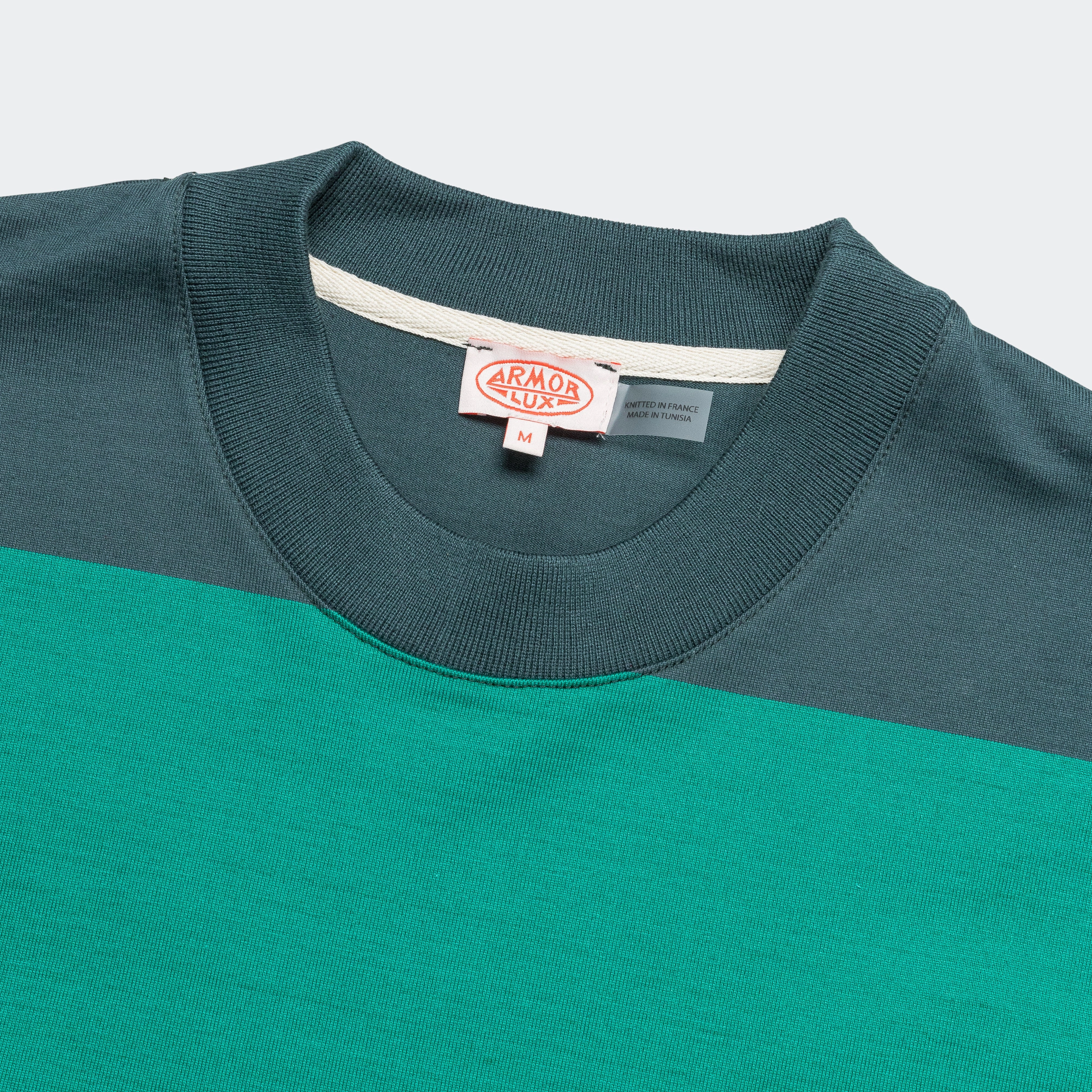 Gym workout petite size Heritage Pocket Stripe T-Shirt - Dark Storm/Aquagreen