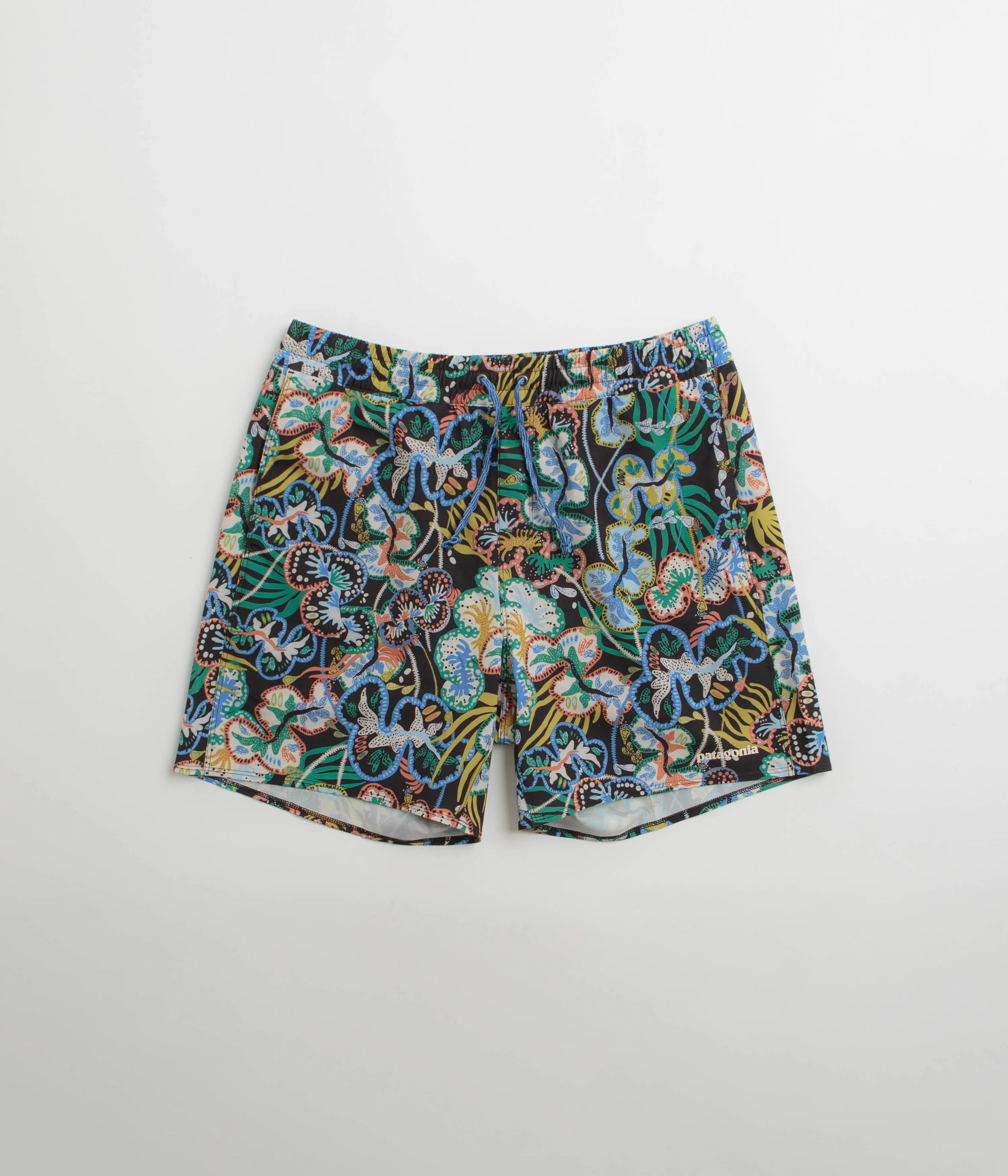Patagonia Hydropeak Volley 16" Shorts - Undersea: Black Travel Comfort Printed Pattern
