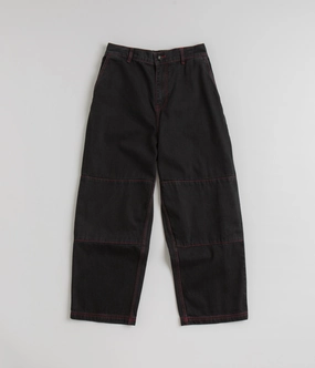 Trendy Design UV protection coating Poetic Collective Denim Sculptor Pants - Black / Red Stitch