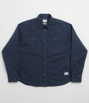 Norse Projects Algot Relaxed Shirt - Workwear Blue Stretch Fabric