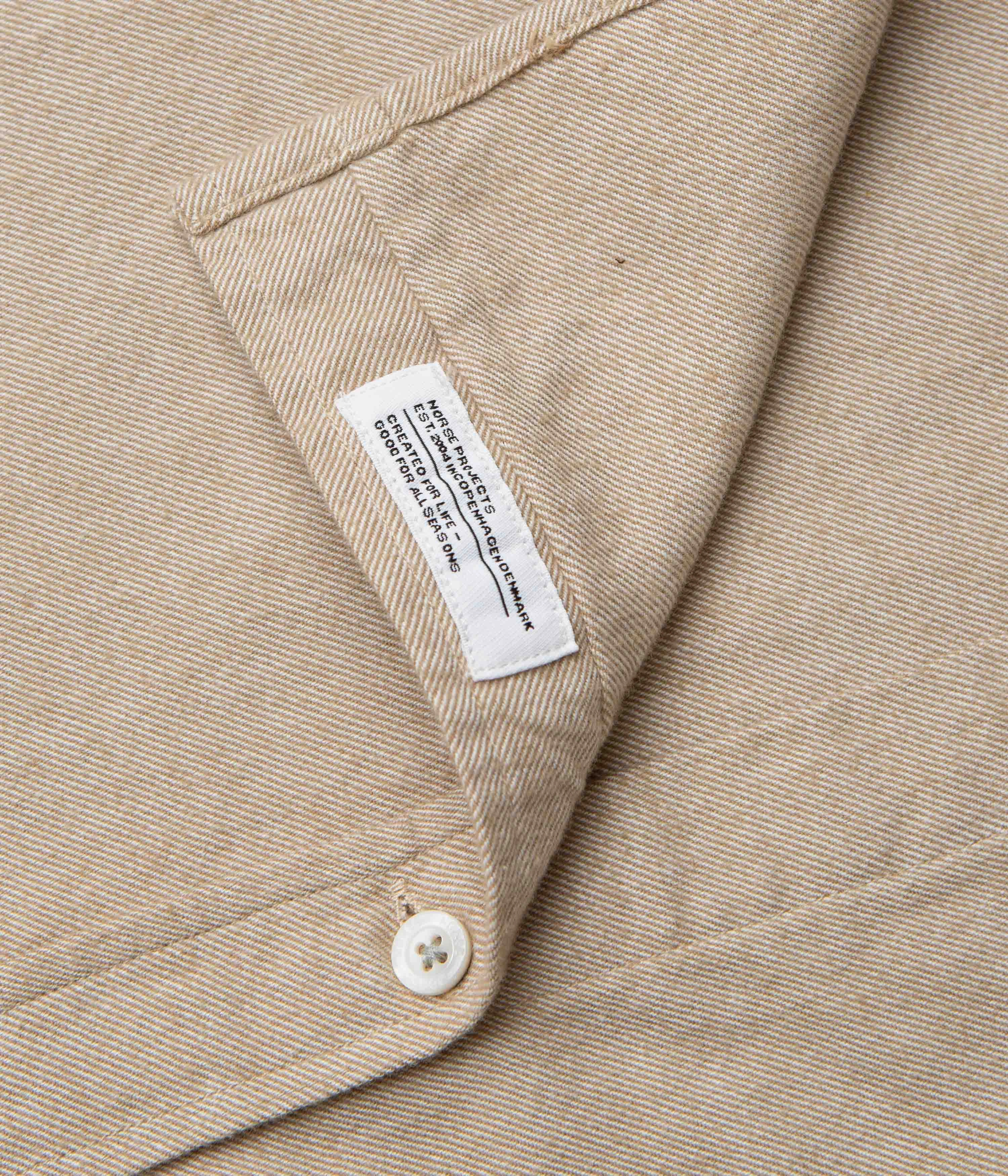 Dressy look Norse Projects Anton Organic Flannel Shirt - Utility Khaki