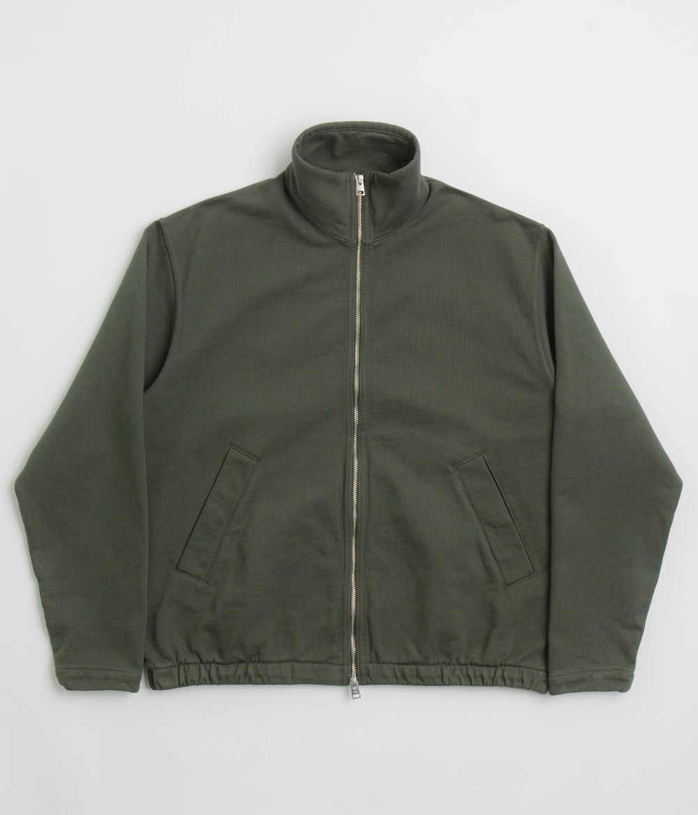 Clue Eco Friendly Textile Norse Projects Bjorn Relaxed Organic Loopback Track Jacket - Black Olive