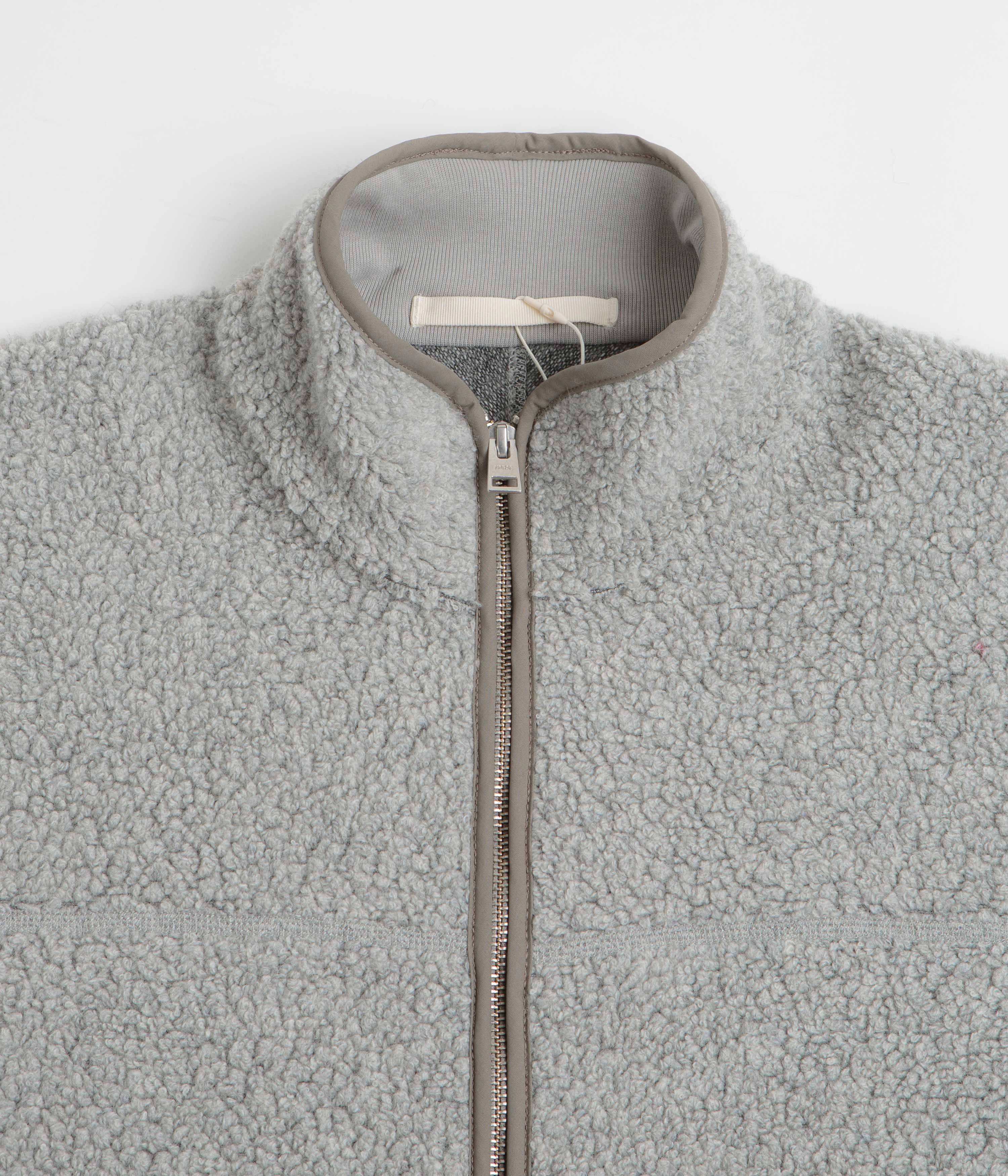 Norse Projects Bjorn Sherpa Wool Fleece Jacket - Grey Melange Technique Odor Resistant Treatment