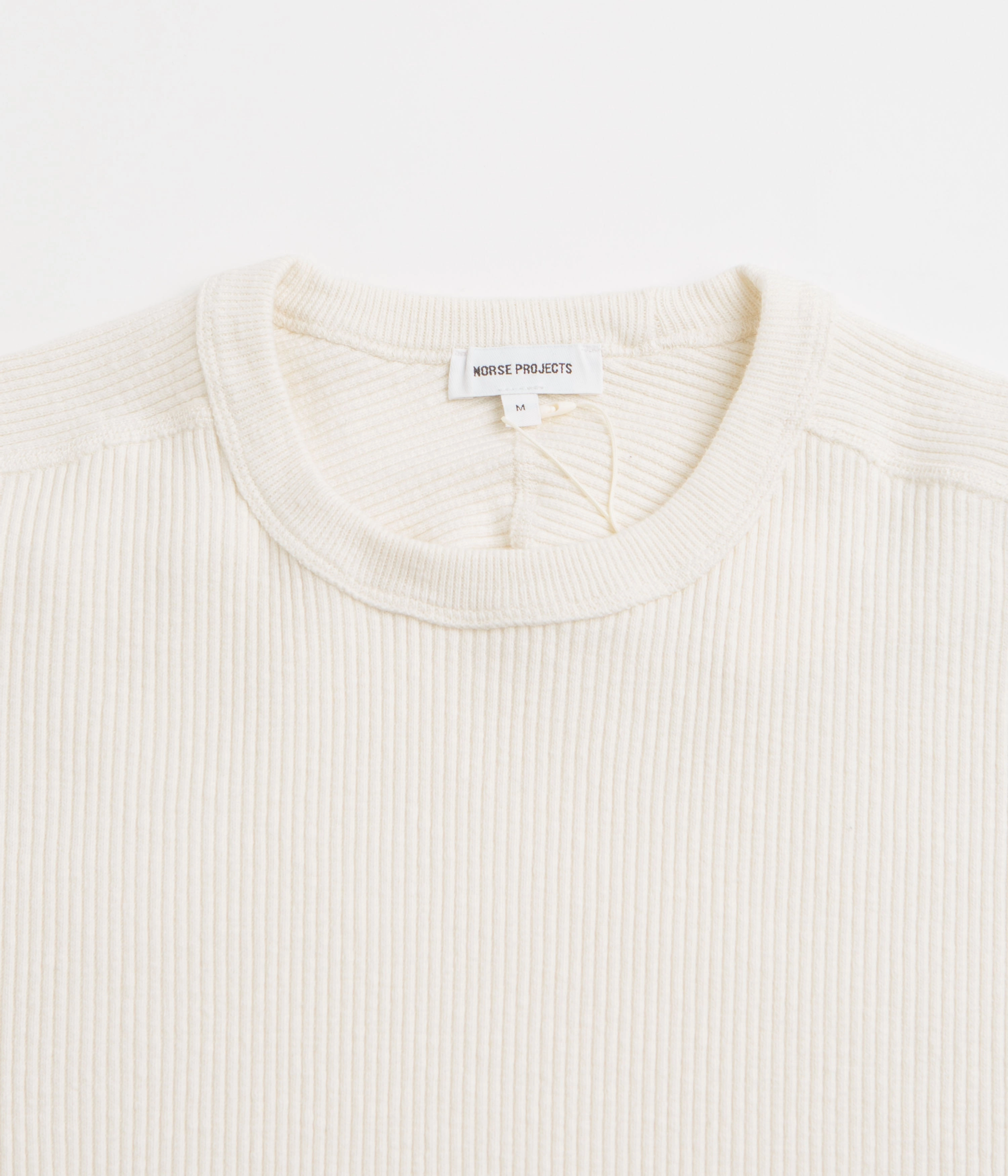 Norse Projects Eske Military Rib Long Sleeve T-Shirt - Ecru Adult Wear