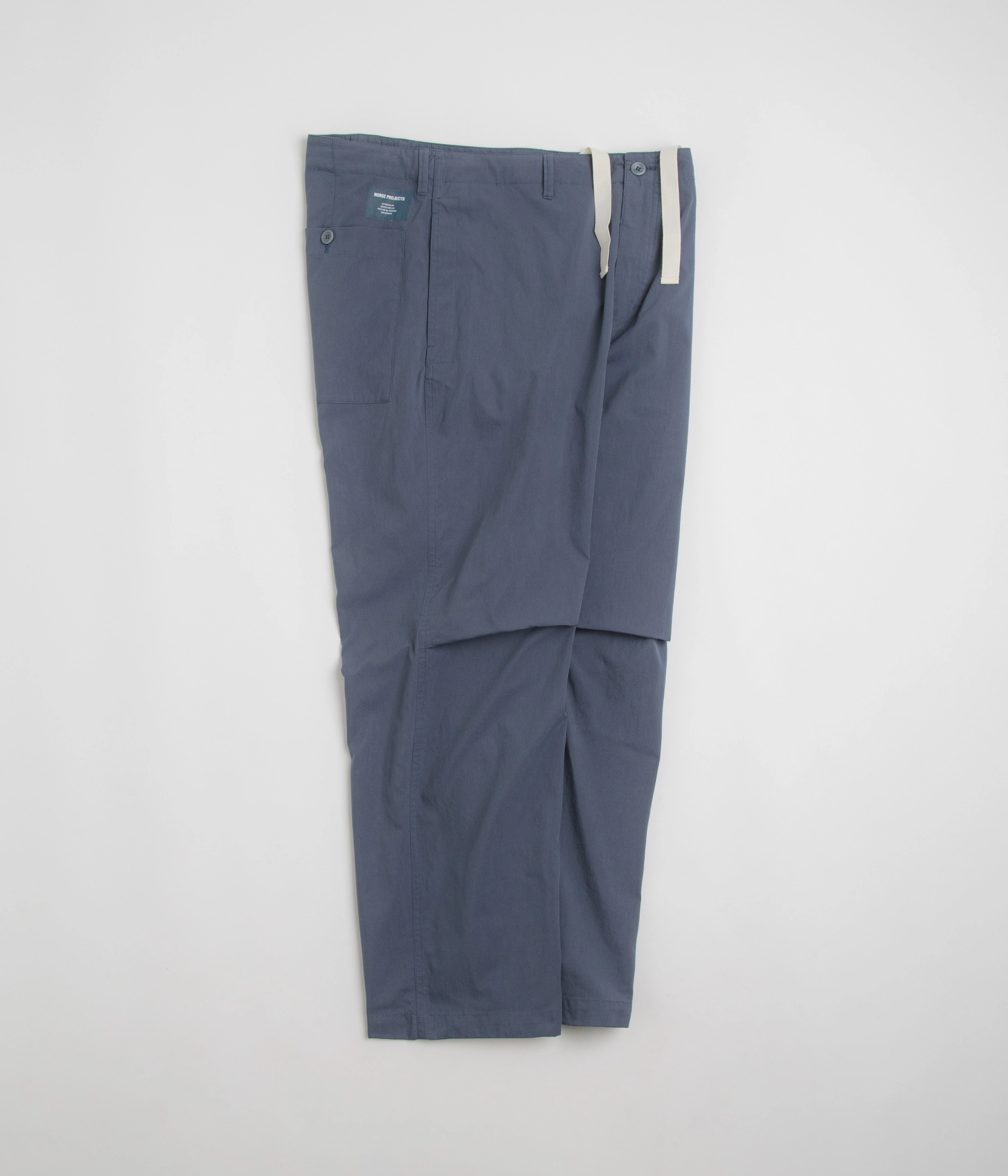 Cozy Stretch Adjustable Waist Norse Projects Falke Tab Series Pants - Calcite Blue