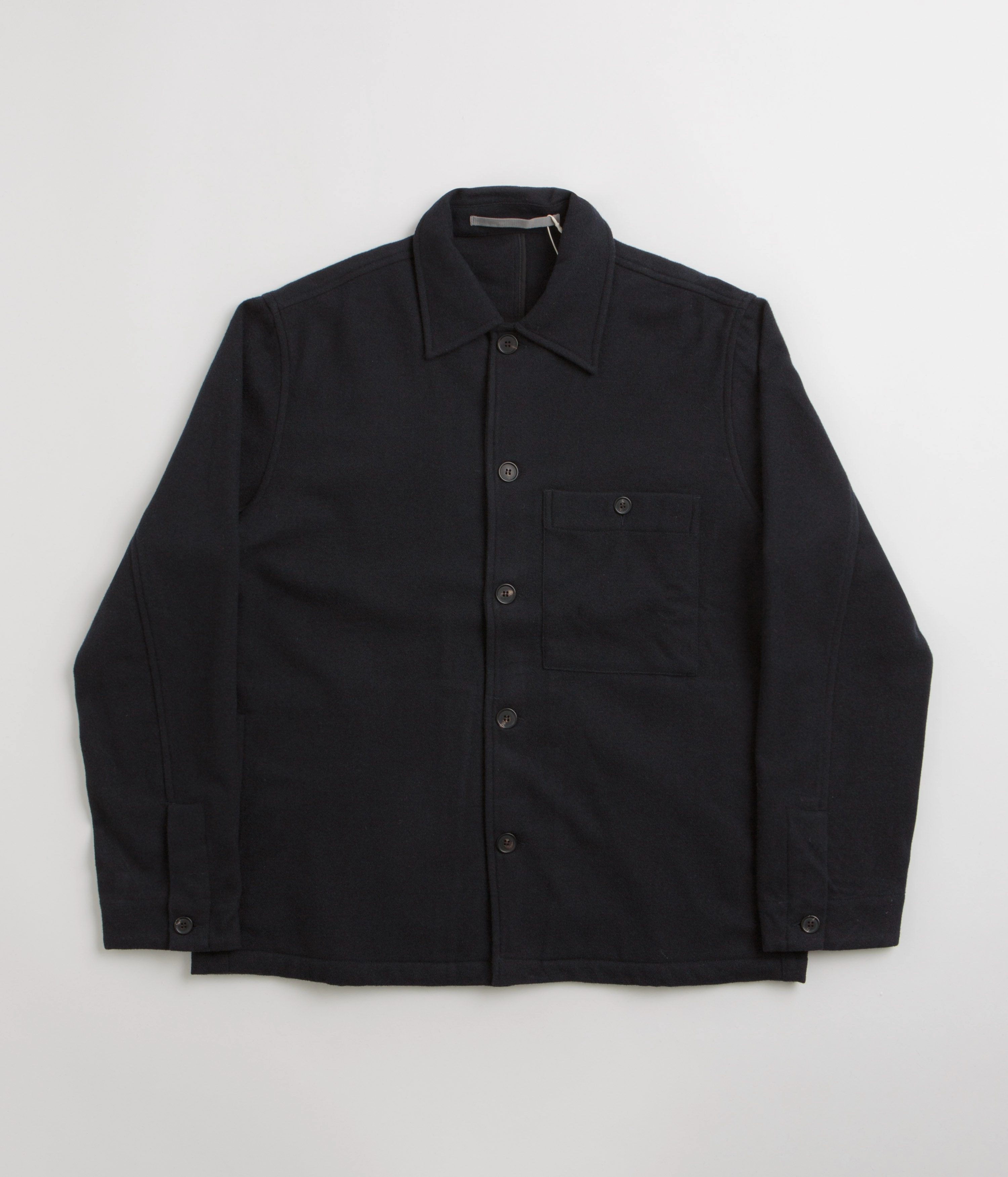 Norse Projects Folke Wool Overshirt - Dark Navy Functional Style Non Bulky Design