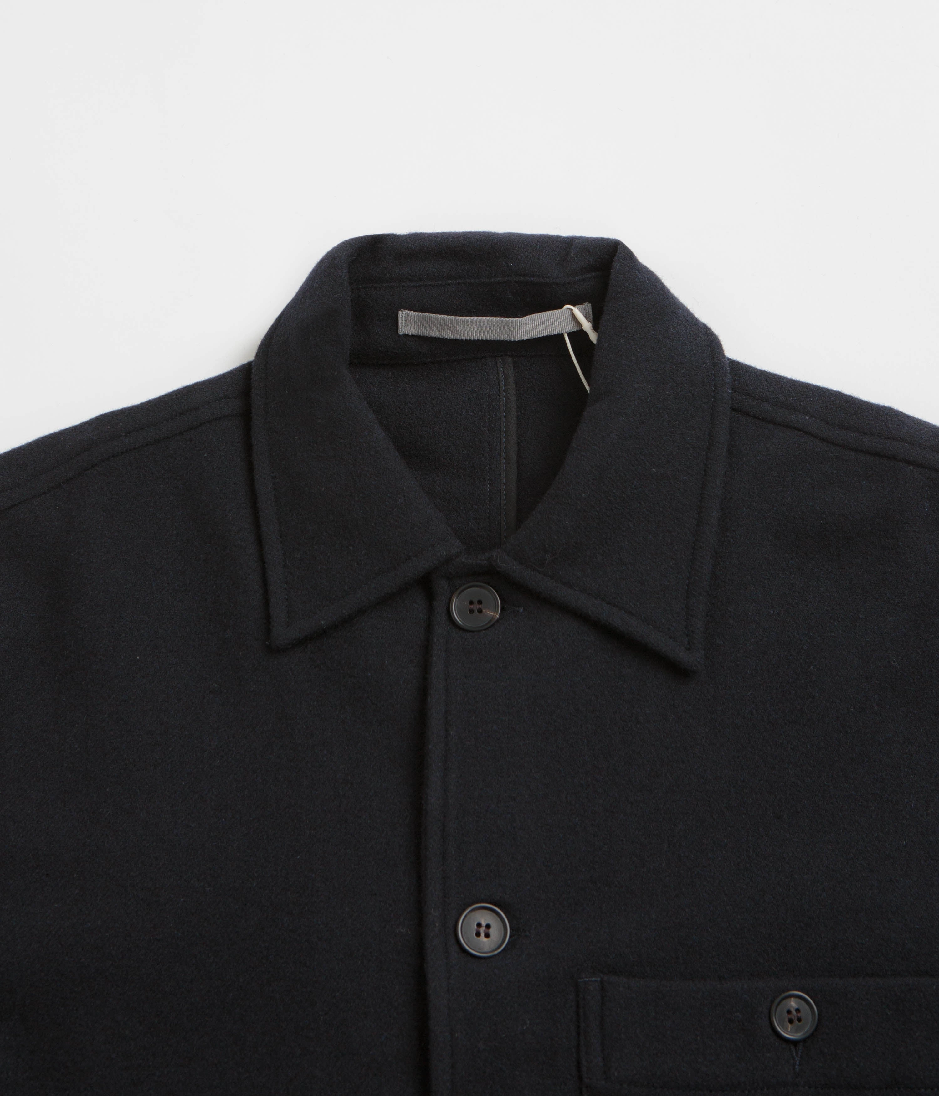 Norse Projects Folke Wool Overshirt - Dark Navy Chill Weather Sporty Design