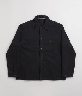 Norse Projects Folke Wool Overshirt - Dark Navy Wind Blocker