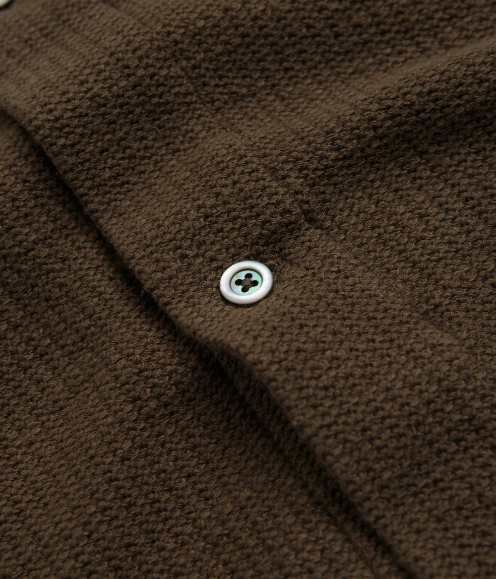 Geometric Pattern Norse Projects Gustav Crochet Shirt - Chestnut