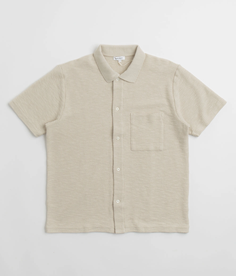 Norse Projects Gustav Crochet Shirt - Oatmeal TemperatureRegulating Fabric