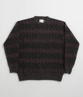Urban Essential dancing suitable Norse Projects Jonas Scottish Lambswool Fair Isle Sweatshirt - Charcoal Grey