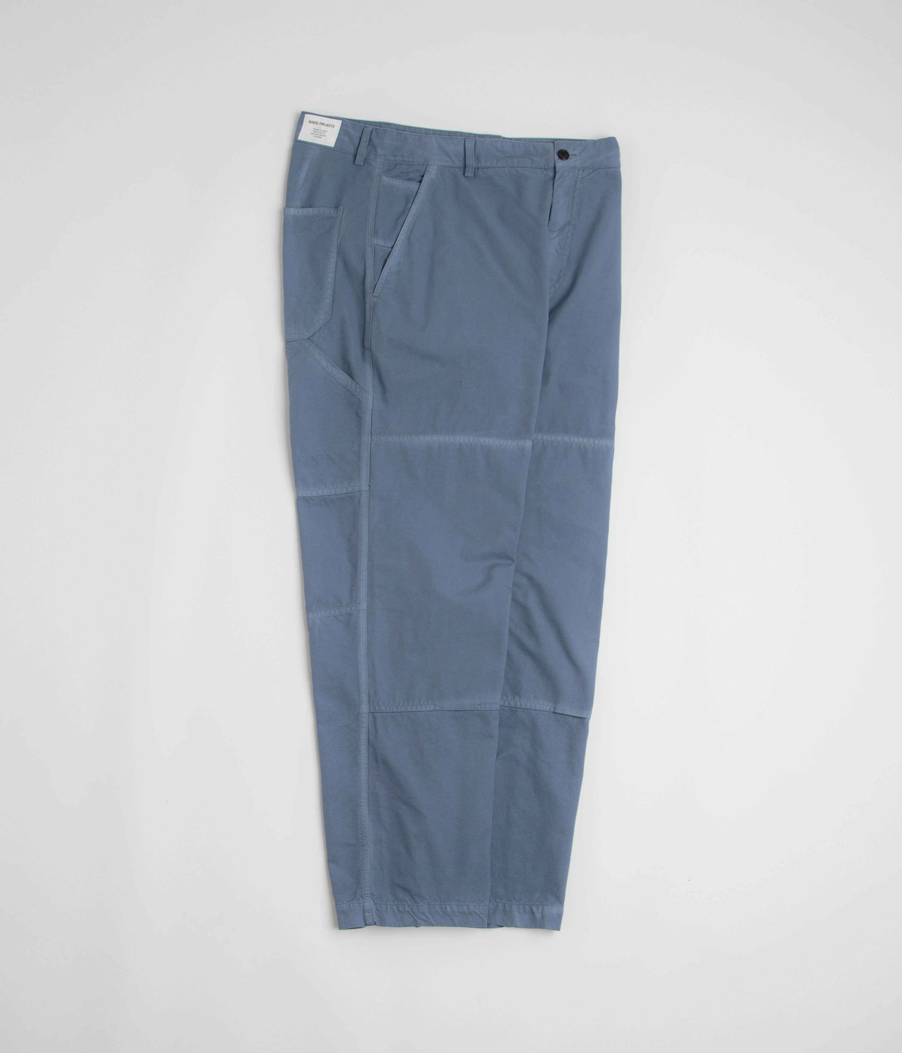 Norse Projects Lukas Tab Series Canvas Pants - Scoria Blue LowProfileTopstitching