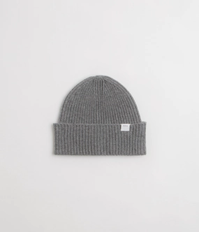 HeatTrapping Fibers MoistureControl Fabric Norse Projects Merino Lambswool Beanie - Grey Melange