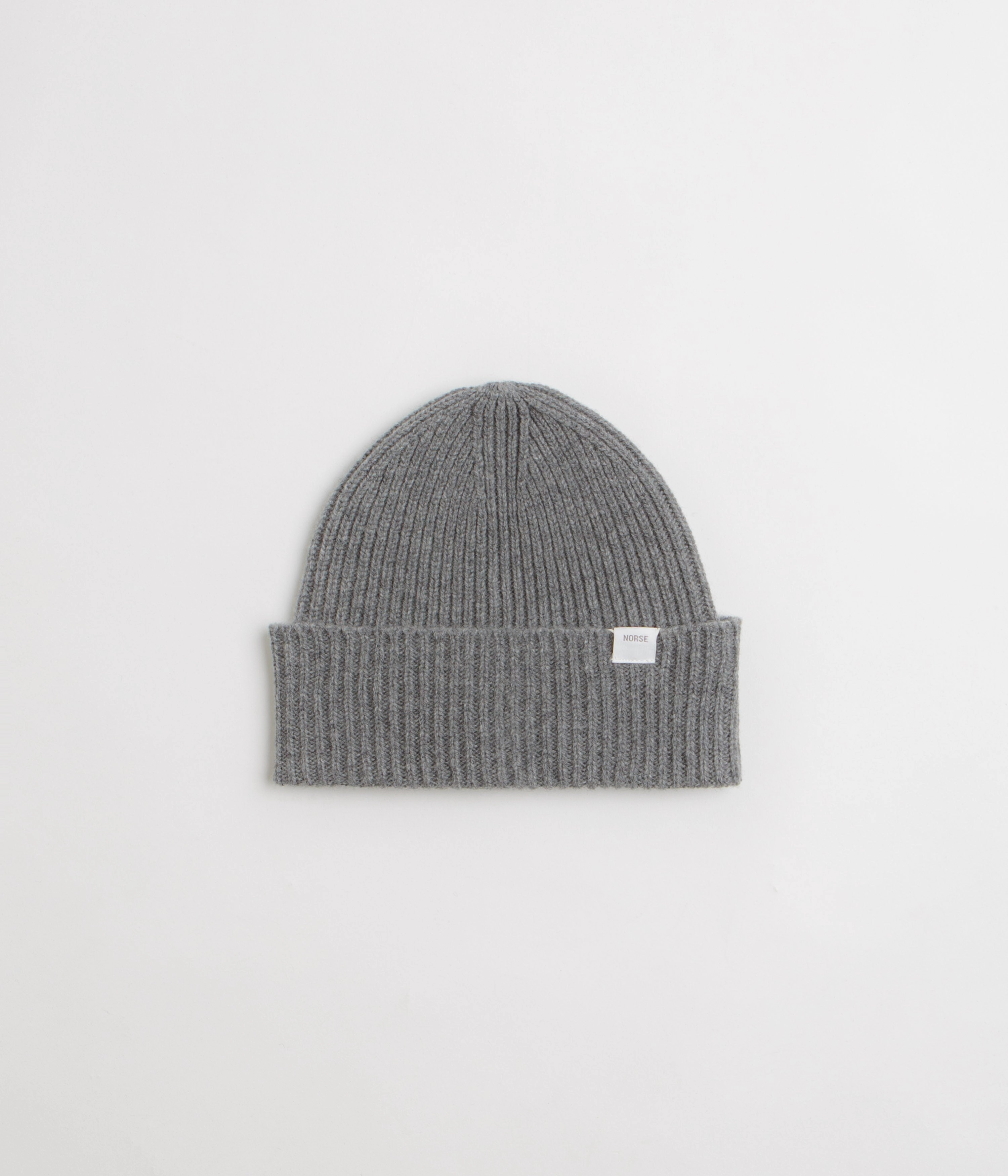 HeatTrapping Fibers MoistureControl Fabric Norse Projects Merino Lambswool Beanie - Grey Melange