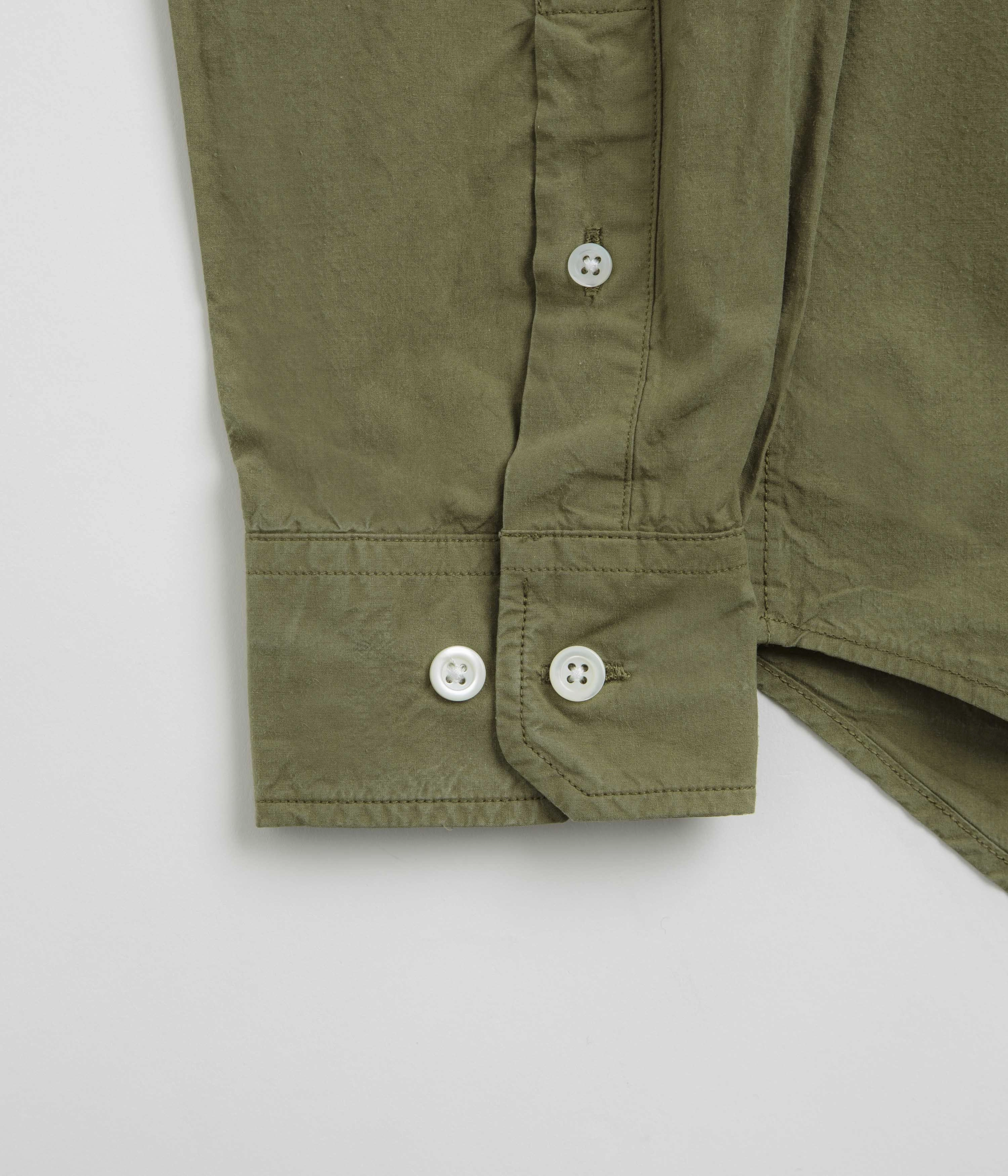 Norse Projects Osvald Cotton Tencel Shirt - Sitka Green Nautical Look
