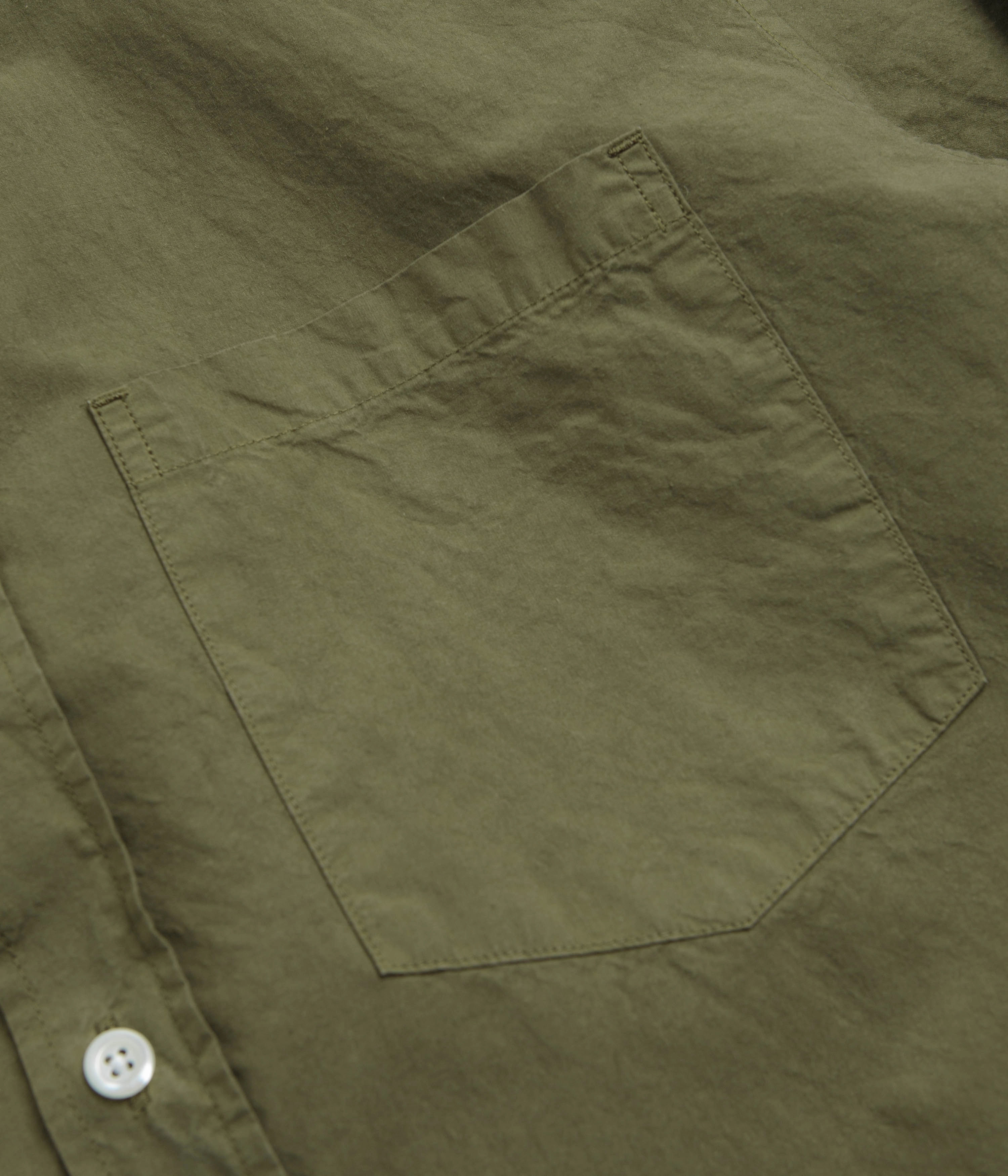 Norse Projects Osvald Cotton Tencel Shirt - Sitka Green Functional Design