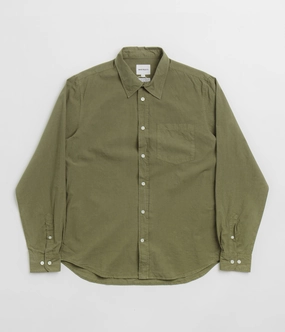 Norse Projects Osvald Cotton Tencel Shirt - Sitka Green Breathable Layer