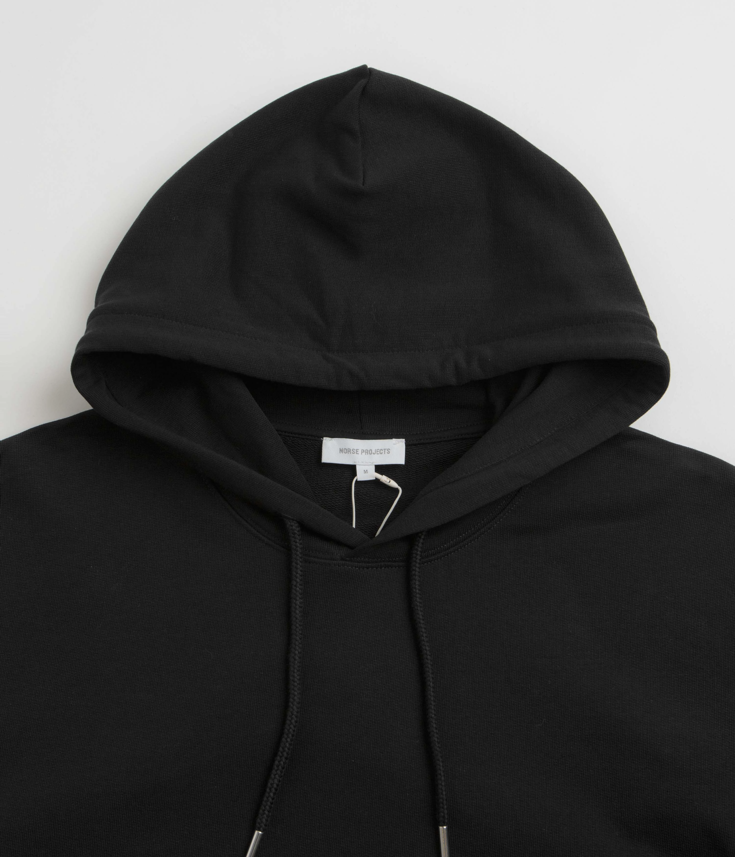 Norse Projects Standard Hoodie - Black Layered Hood Design