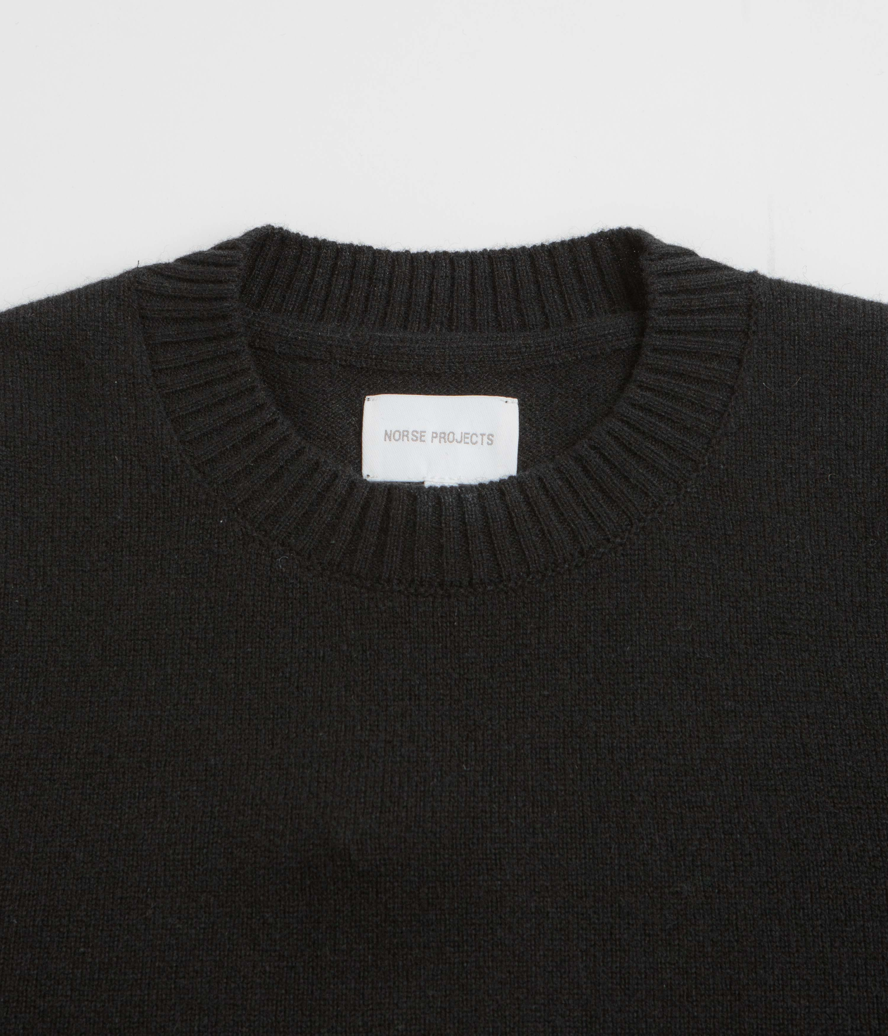 Norse Projects Standard Merino Crewneck Sweatshirt - Black Soft Hoodie