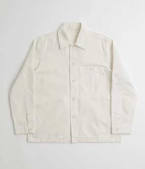 Norse Projects Standard Twill Overshirt - Ecru Stand Up Collar Multi Directional Stretch
